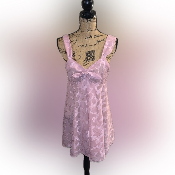 Victoria's Secret Other - Vintage Victorias Secret Gold Label Sheer Baby Doll Pink Nightgown Lingerie S